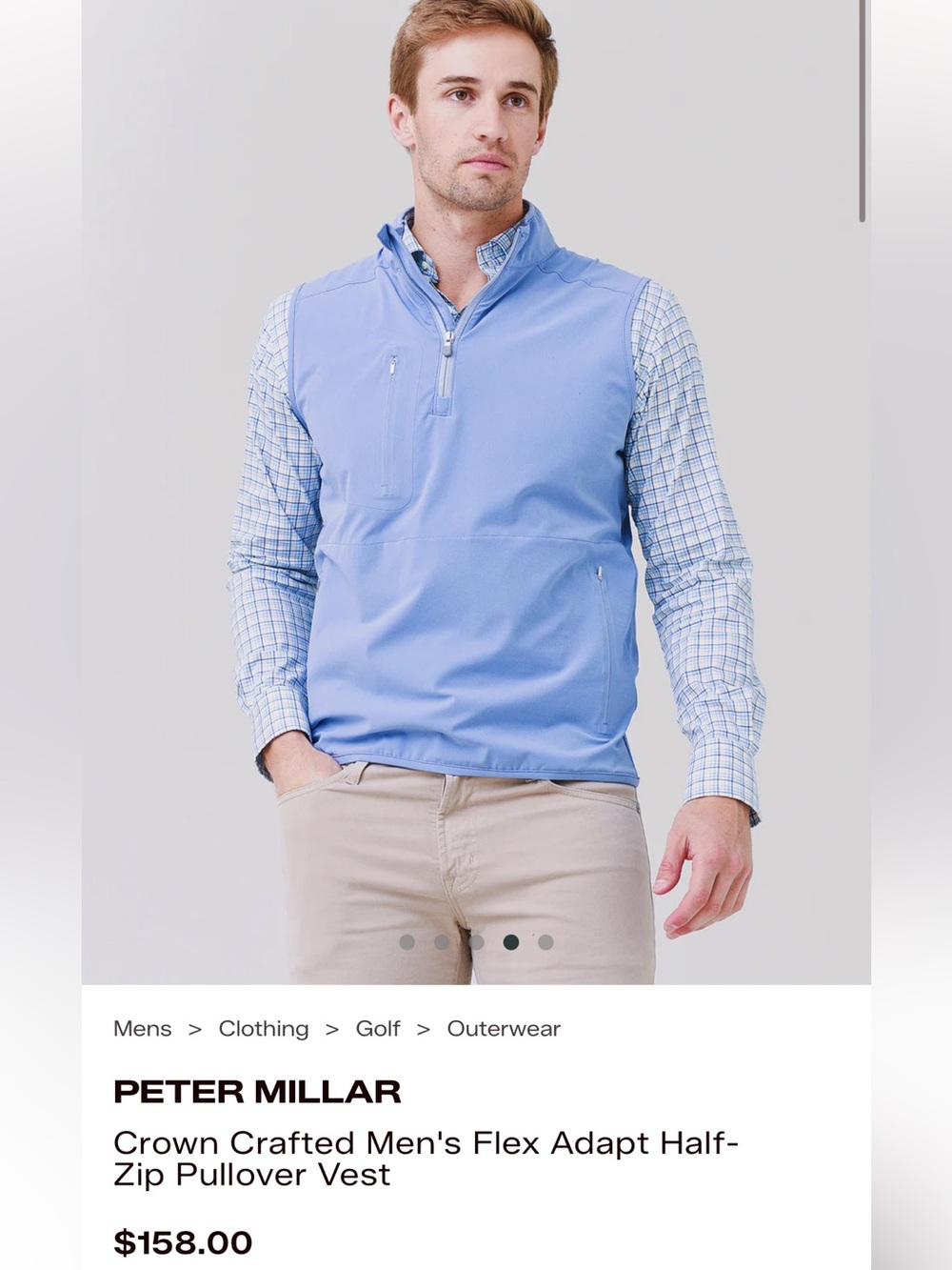 Peter Millar Flex Adapt Half-Zip Pullover Vest Men’s Large Folds Of Honor Rare